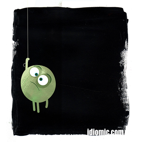 <p><strong>Hanging by a thread</strong></p><p></p><p><span>To be in a precarious situation</span></p>