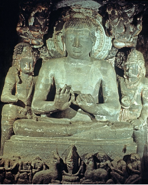 <p>Ajanta Cave 1; interior,<mark data-color="yellow" style="background-color: yellow; color: inherit;"> Hall Shrine</mark></p>