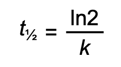 <p>or 0.693/k</p>