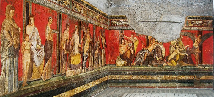 <p>Pompeii, <em>Villa of the Mysteries: Mystery Room</em>, Roman, c. 60-50 BCE</p>