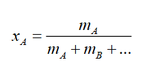 <p>Mass of the compound divided by the total mass of the material </p>