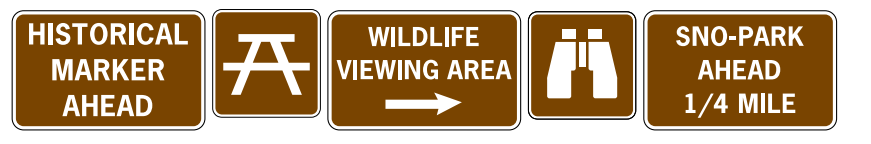<p>Historic, Cultural, and Recreational signs</p>