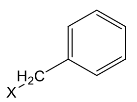 <p>Benzyl</p><p></p><p>Aromatic radicals: very lipophilic, highly absorbed</p><p>Notice that benzyl group is a phenyl attached to CH2 attached to</p><p>a heteroatom (X= O, or N, or S).</p>