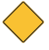 <p>A YELLOW AND BLACK DIAMOND-SHAPED SIGN: A. Warns you about conditions on or near the road </p><p>B. Helps direct you to cities and towns ahead </p><p>C. Tells you about traffic laws and regulations</p><p> D. Tells you about road construction ahead</p>
