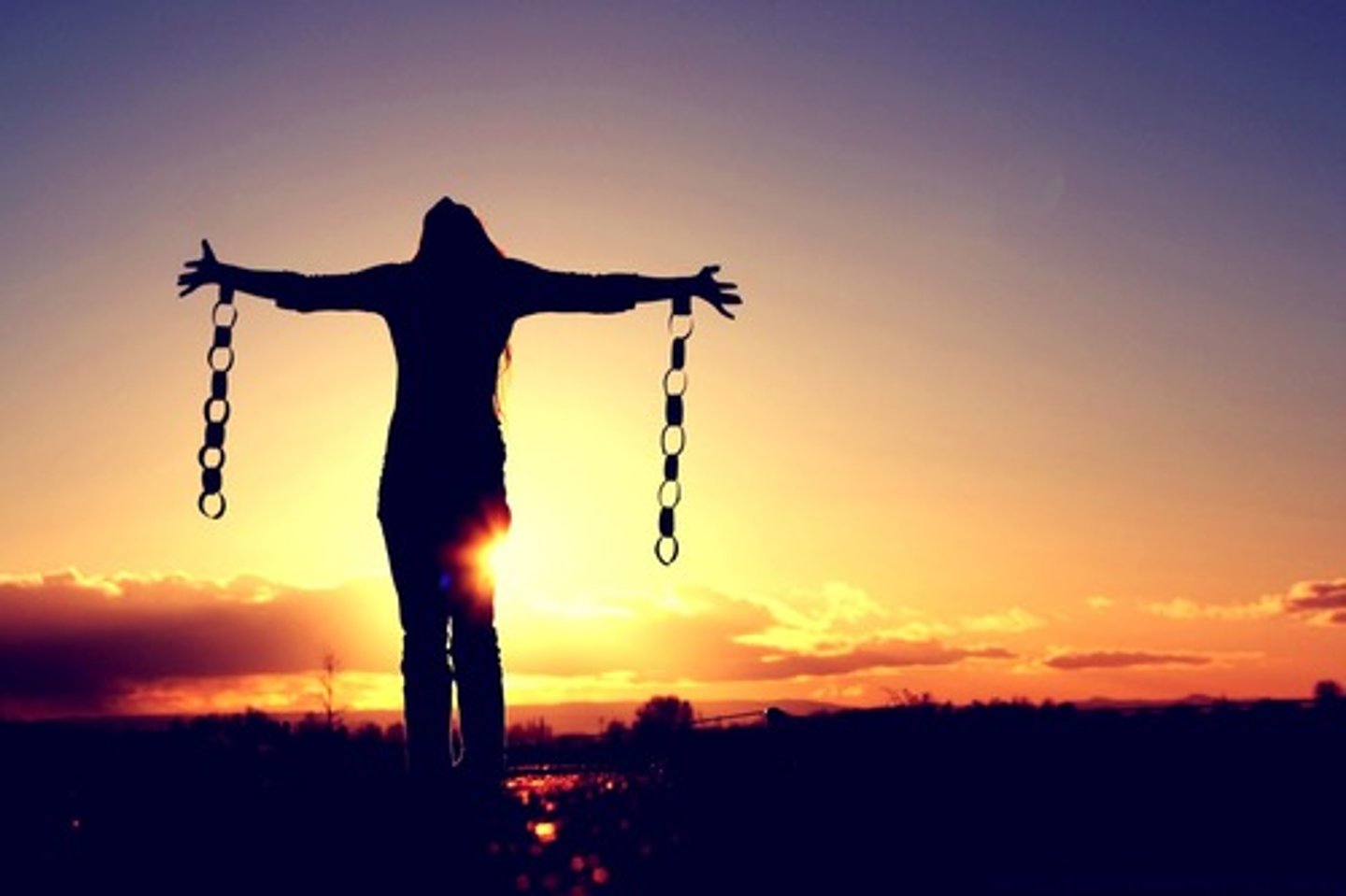 <p>free from restraints, liberated</p>