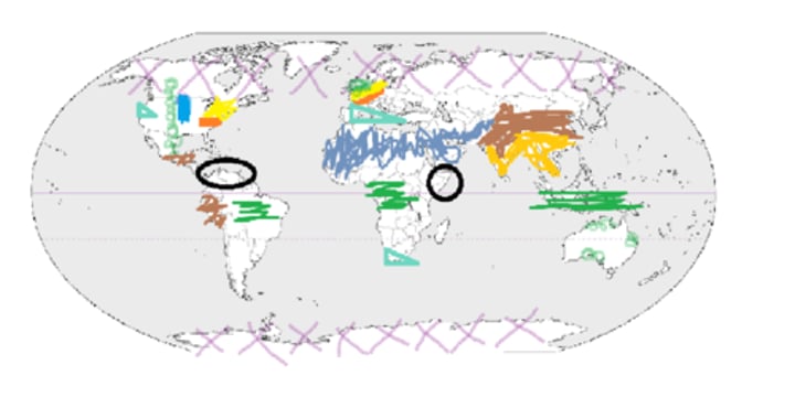 <p>practiced in climate that has dry summer and cool, moist winter (grapes, dates, olives) - around Mediterranean Sea, parts of California and southern Australia</p>