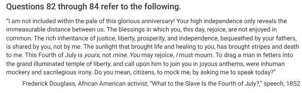 <p>Which of the following was a key purpose of the excerpt?</p>