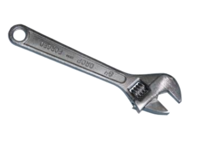 <p>Also known as a crescent wrench, an adjustable wrench is versatile and used for a wide range of plumbing tasks. To use it, adjust the wrench to fit the size of the nut or bolt you’re working with, then turn it in the desired direction. It’s handy for tightening nuts on faucets and other fixtures.</p>