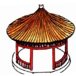 <p>most common roof style for garden pavilions. </p>