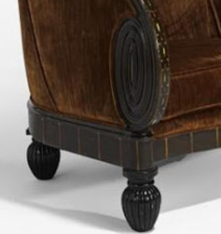 <p>Decorated bun foot with incised vertical lines spaced regularly around its circumference</p>