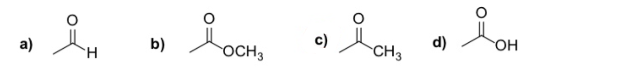 <p>which of the following functional groups is a ketone </p>