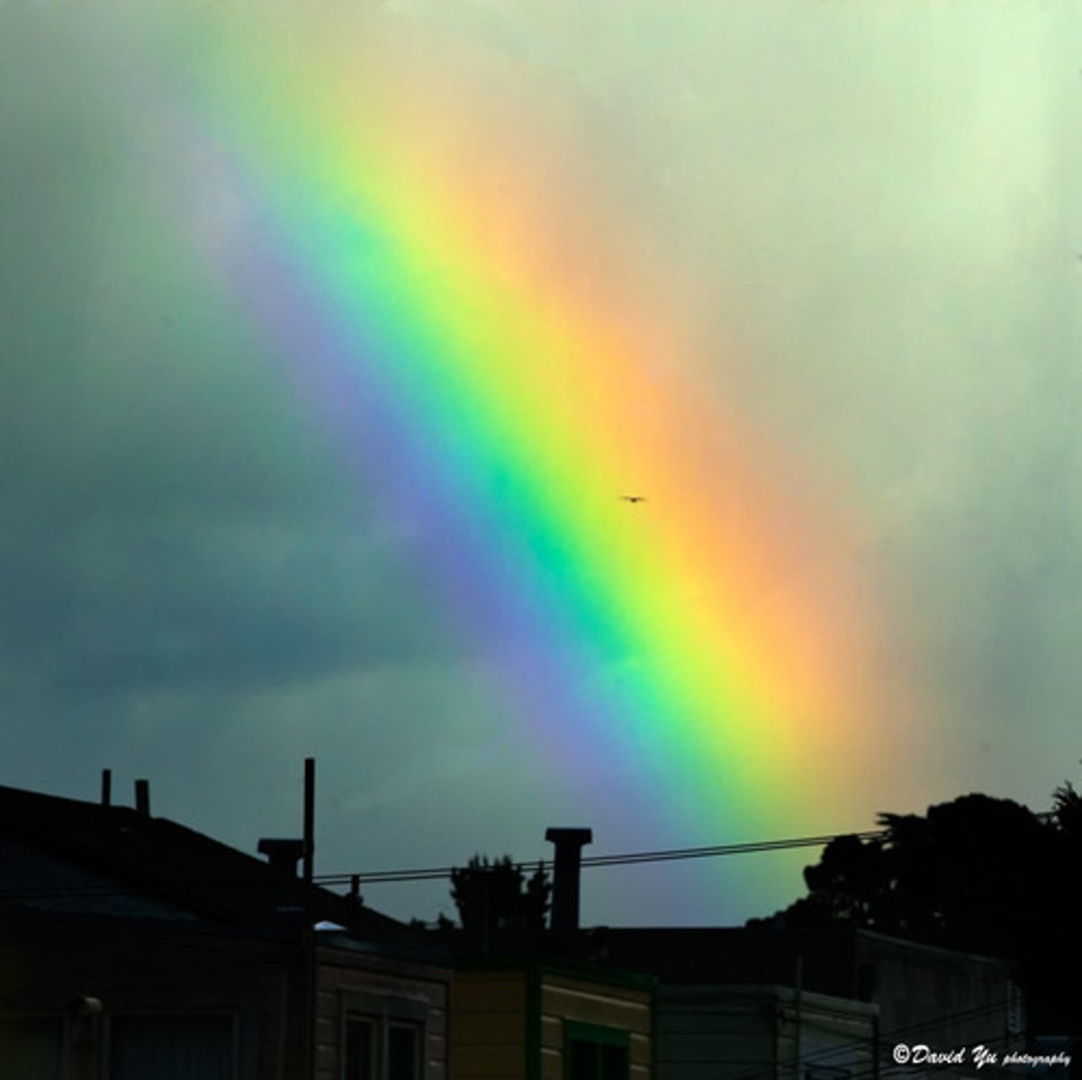 <p>After it rains and we see a rainbow.</p>