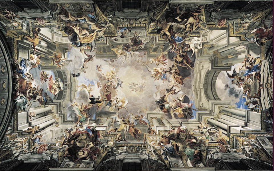 <p>Fra Andrea Pozzo, Glorification of Saint Ignatius, Sant’Ignazio, Rome, 1691–94. Fresco</p>