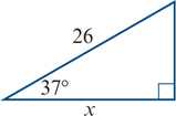 <p>find side x, correct to two decimal places</p>