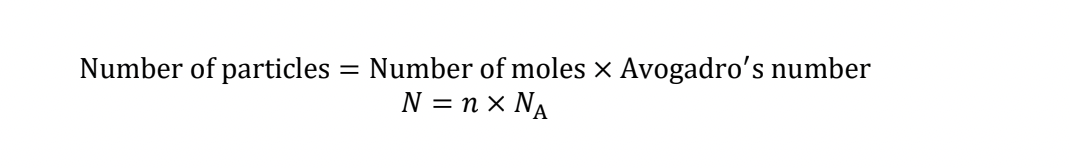 <p>number of moles <strong>x</strong> avagadro’s number</p>