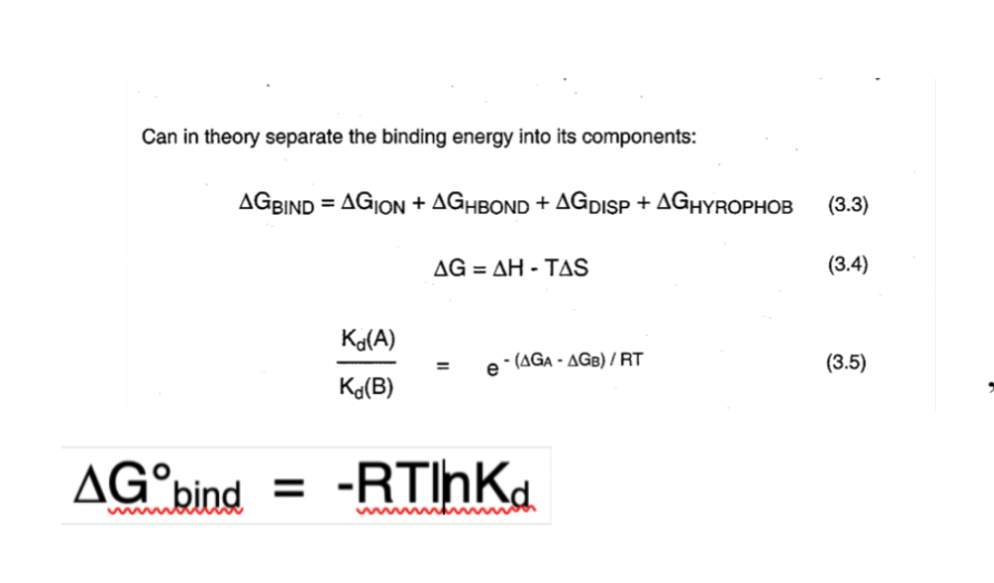 <p>a summation of independent binding interactions</p>