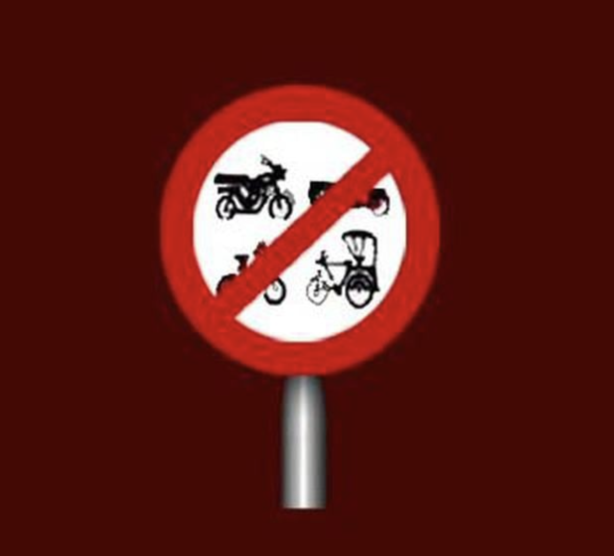 <p><strong>Motorcycles, tricycles and bicycles aren’t allowed to enter.</strong></p>