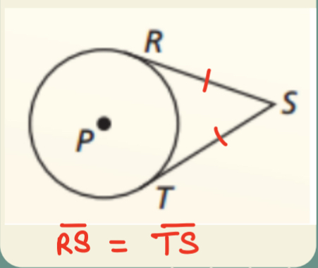 <p>Tangent segments from external point are congruent</p>