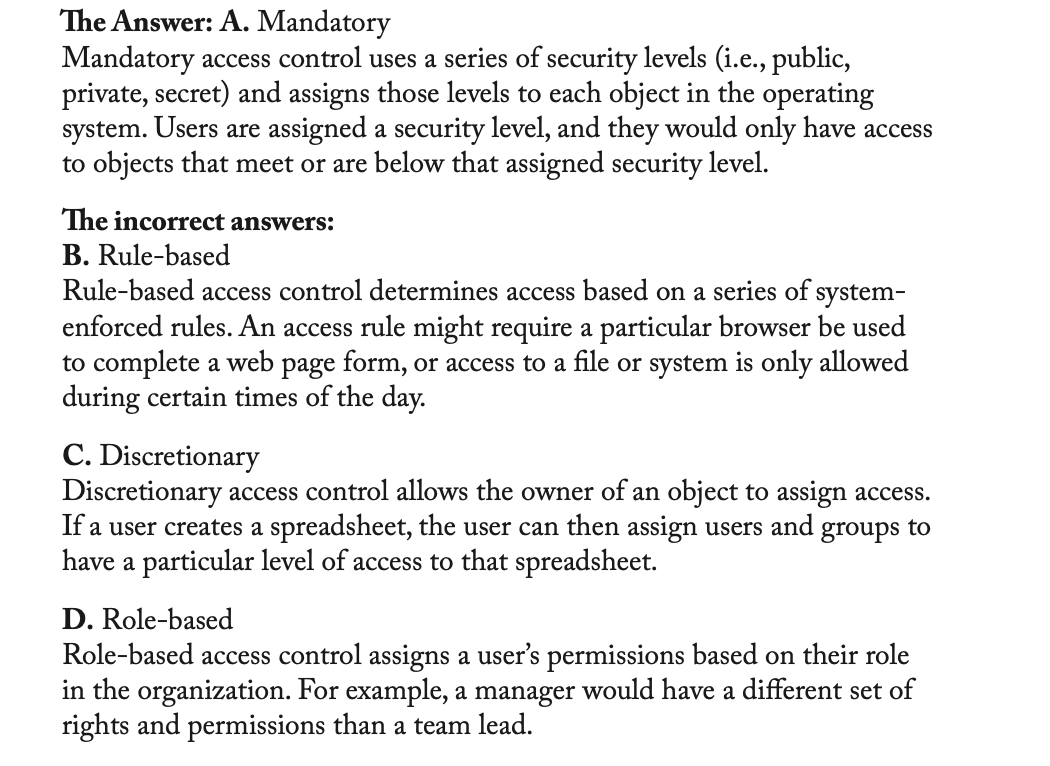 <p>Access Control Types (mandatory, etc..) Pic</p>