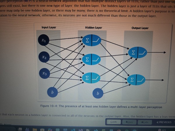 <p>A neural network algorithm that has multiple distinct layers of threshold logic units (TLUs)</p>