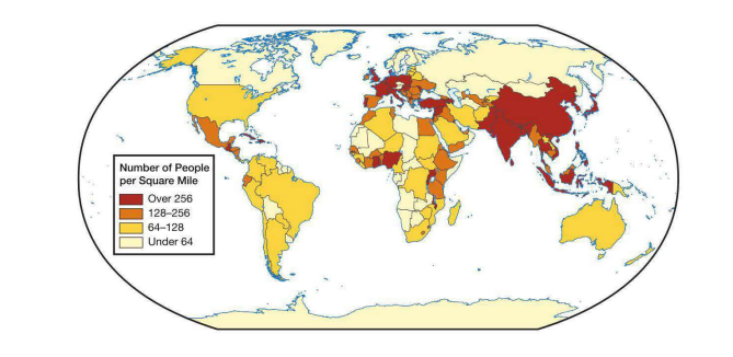 <p>Which generalization is best illustrated by the world map above?</p>
