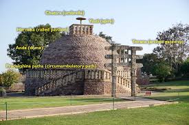 <p><strong>*Great Stupa, Sanchi, Madya Pradesh, India, c. 250BC, enlarged c. 150-50BC, Maurya</strong></p>