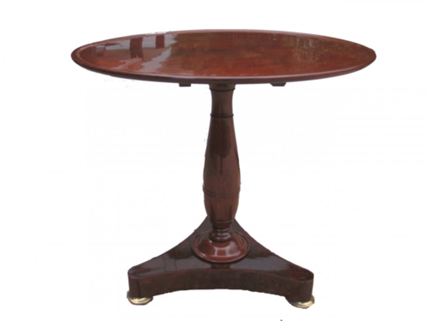 <p>French Empire</p><p>Round table with a marble top supported by one central leg</p>