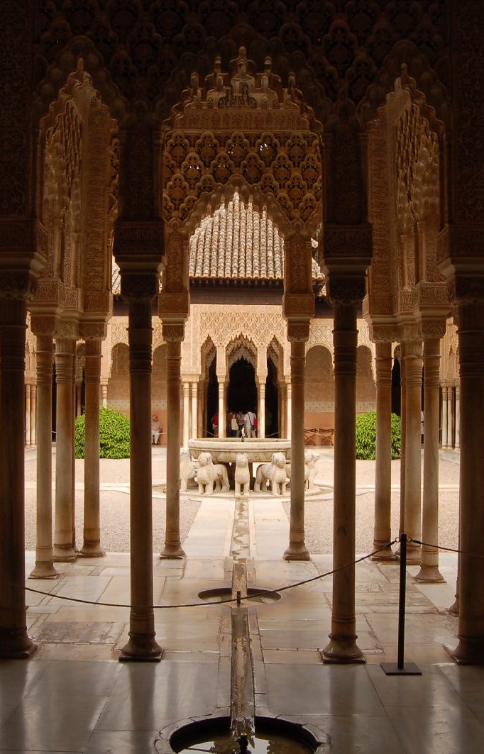 <p><strong>Alhambra</strong></p><p>Nasrid Dynasty</p><p>Granada, Spain</p><p>1354-1391</p><p>Brick, wood, and stucco</p>