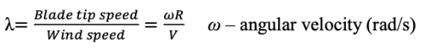 <p>Blade tip speed/wind speed</p>