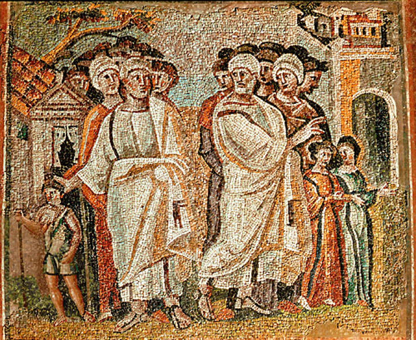 <p>-mosaic in Santa Maria Maggiore</p><p>-no longer representative, used to be directly narrative and tell stories</p><p>-Late Antique and Early Christian Art (Architecture)</p>