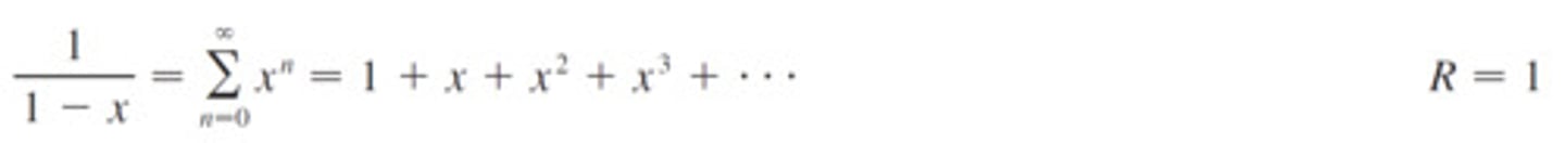 <p>∑xⁿ=1+x+x²+x³+x⁴+...</p><p>R=1</p>