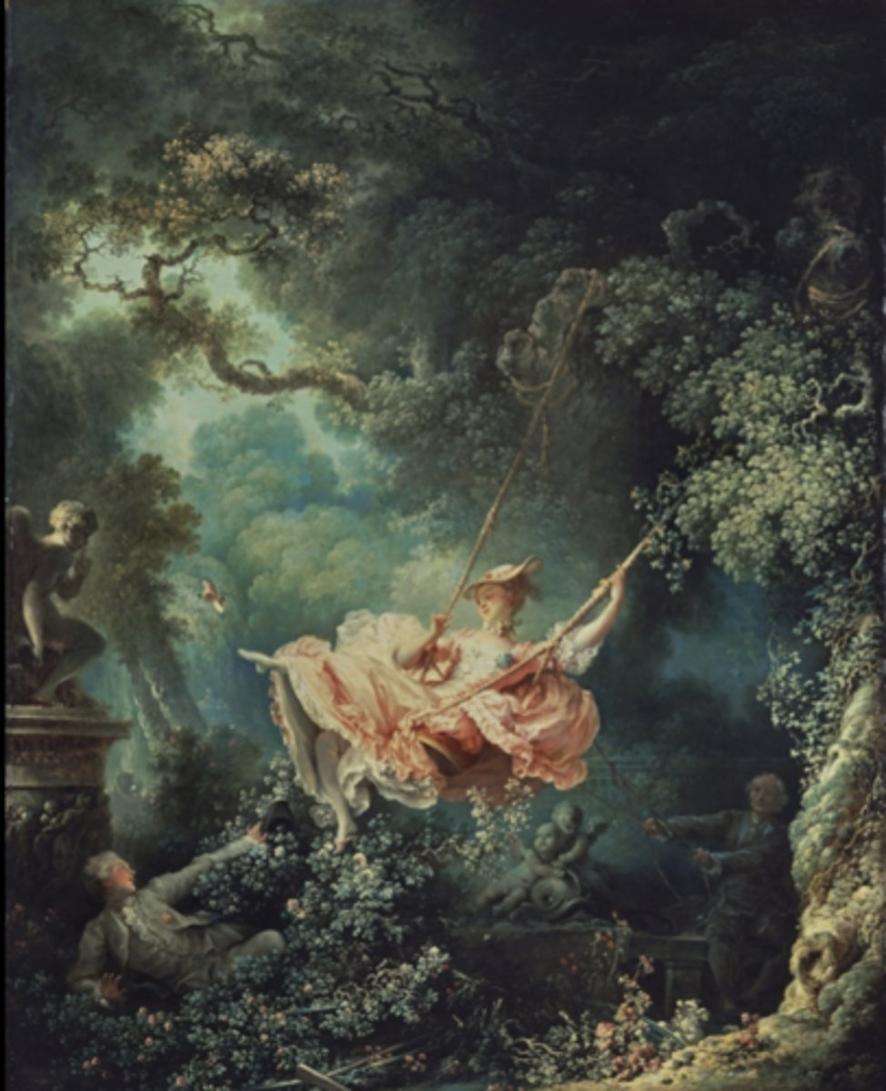 <p>-Patron- Baron de Saint-Julien </p><p>-Rococo </p><p>-by being pushed by a bishop</p><p>-it was a private commission for a private home</p><p>-Secret love affair </p><p>-Cupid &amp; Venus- symbolic rococo, love, sex, flirtatious </p><p>- medium- oil </p>