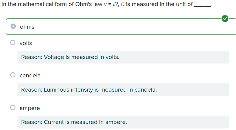 <p>a. ohms</p>