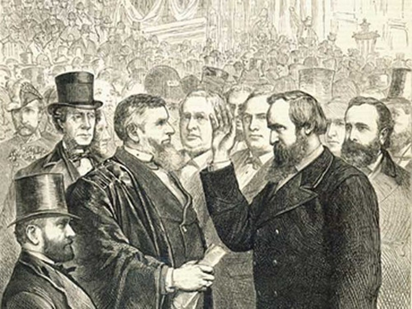 <p>Event in which Rutherford Hayes became president instead of Samuel Tilden after a very close election in 1876. Hayes presidency was recognized in exchange for officially ending Reconstruction by withdrawing military troops from their task of supervising southern states.</p>