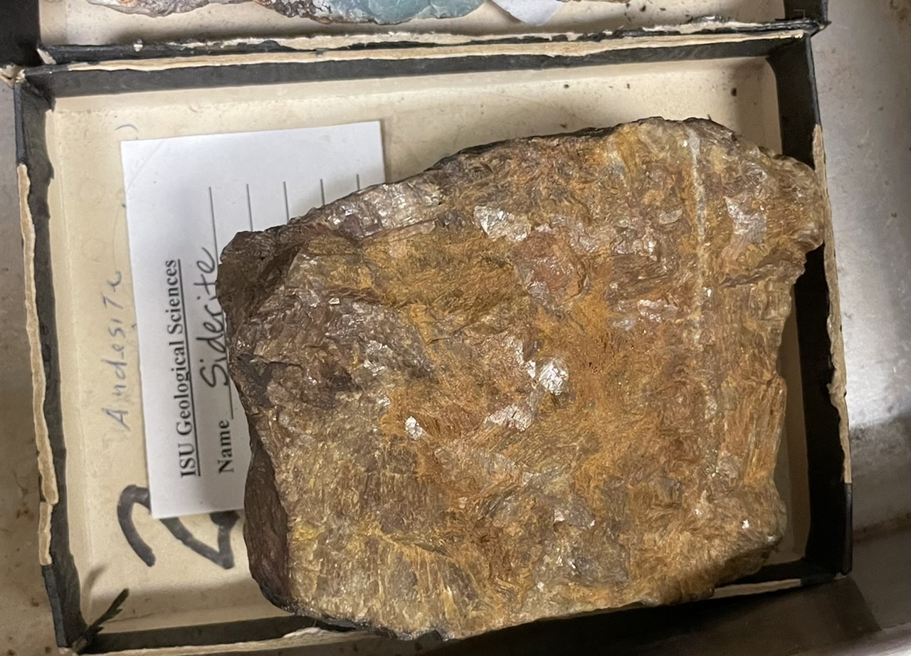hardness 4-4.5, perfect cleavage, vitreous luster, white streak, yellowish grayish or brownish color