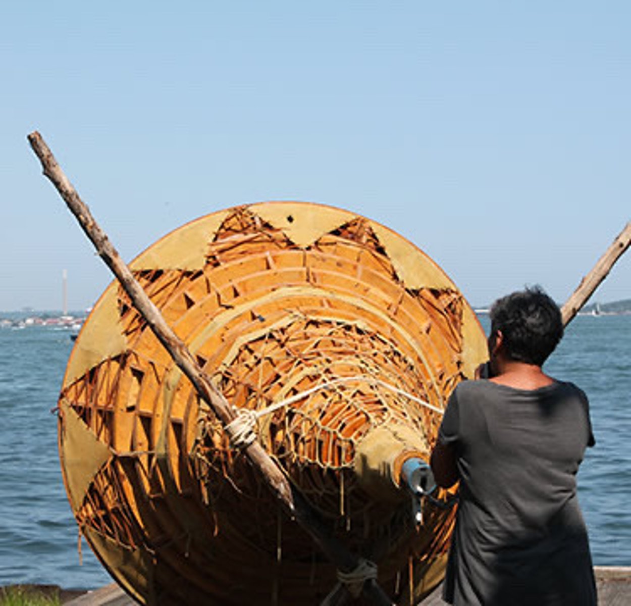 <p>A place is a location, real or imagined, that is marked by a combination of time, memory, and space and has literal and/or symbolic value. It does not have to be only defined by its geography, but also its economic and political relationships to other places. Space refers to the social and psychological attributes, the potential for new viewpoints on the same area. Artists investigate the emotional and intellectual involvement of viewers with the environment. (Belmore, Ayum-ee-aawach-oomama-mowan: Speaking to their Mother, 1991. Wood, leather, animal skins, microphone, megaphone.)</p>