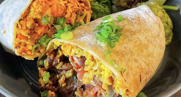 <ol start="6"><li><p>Brekkie: Burrito Dorado $13 (Vegan)</p></li></ol><p></p>