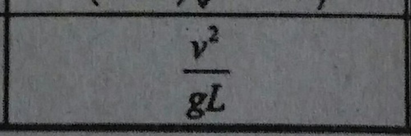 <p>Ratio of inertia force to the gravity force</p>