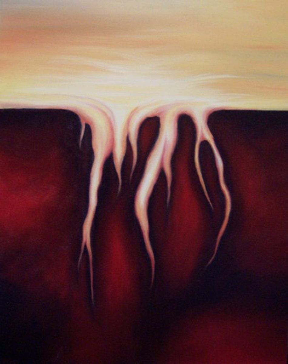 <p>(v.) to spread through, penetrate, soak through</p>