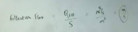 q filtrate  s=surface area