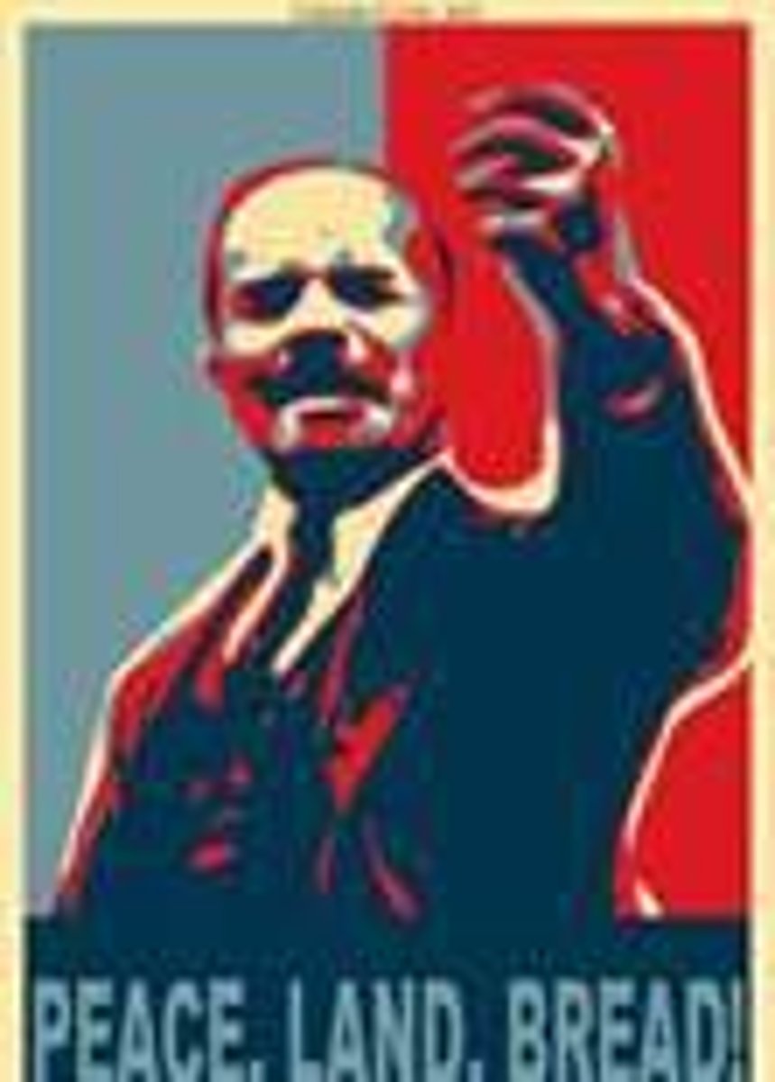 <p>promised land to the poor.</p><p>Lenin promised "peace, land and bread."</p>