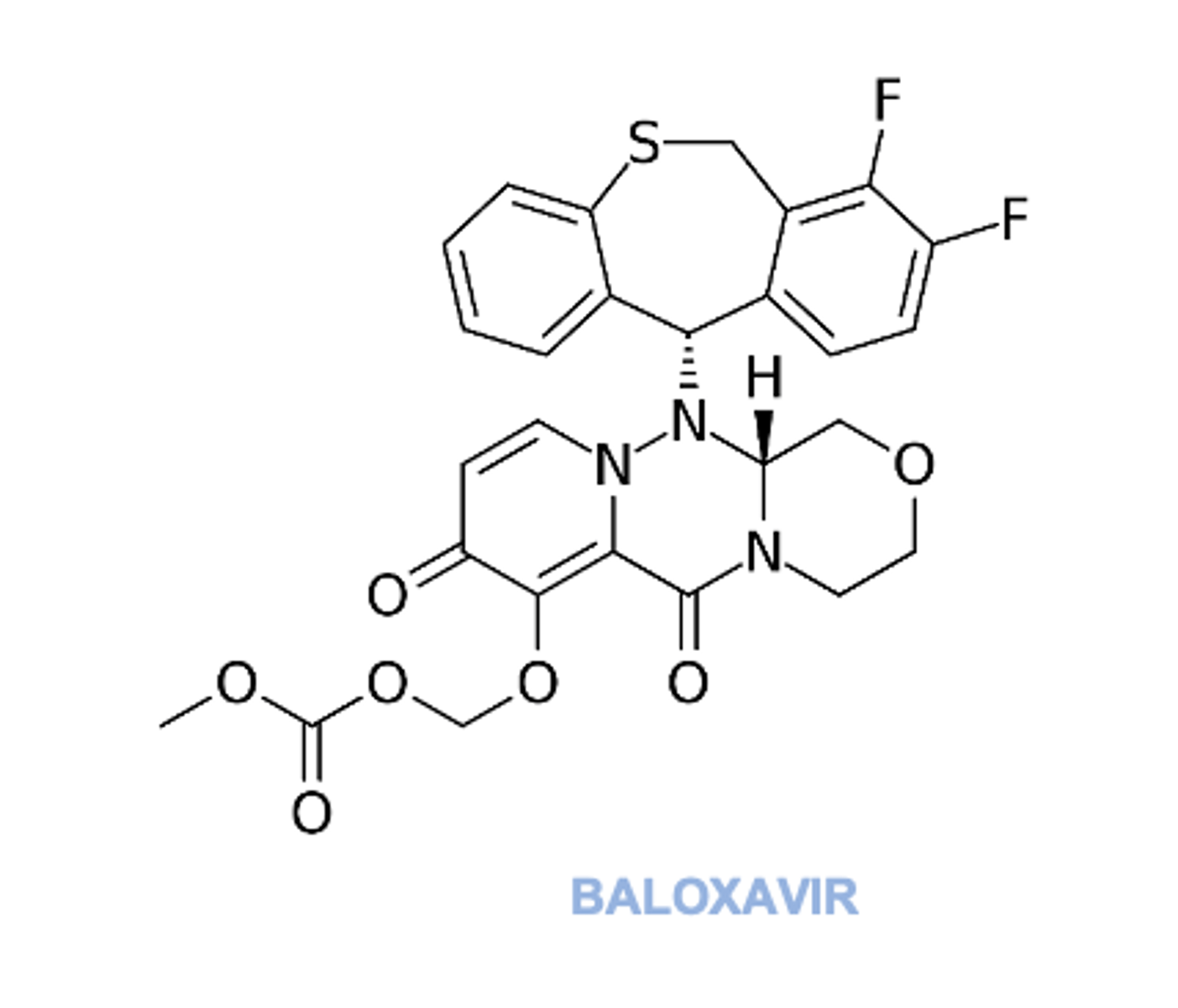 <p><strong>Baloxavir</strong> (2018) inhibits influenza A and B RNA polymerase complex, consequently, prevents synthesis of viral proteins</p><p>Use within 48 hr of symptom onset</p><p>Shortens duration of symptoms</p><p>May be used prophylactically</p>