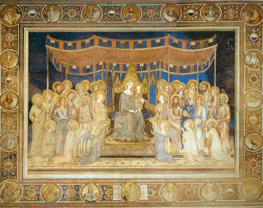 <p>Annunciation, Maestà of Palazzo Pubblico, St. Louis of Toulouse</p>