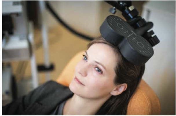 * consists of magnetic pulses delivered through a single coil of wire encased in plastic that is placed on scalp
  * shown promise in the treatment of motor diseases and depression 