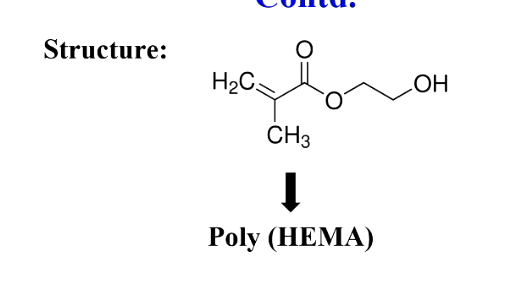 <p><strong>bifunctional (hydrophobic and hydrophilic end) </strong>and has low viscosity liquid</p><p>hydroxyethyl methacrylate</p><p>(dissolved in a solvent and used in primer to adhere composite to dentine)</p>