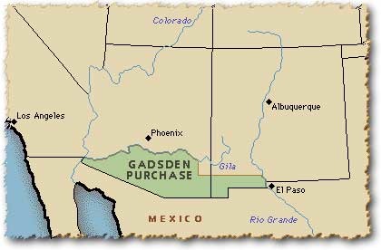 <p>(1853) Agreement w/ Mexico that gave the US parts of present-day New Mexico &amp; Arizona in exchange for $10 million; all but completed the continental expansion envisioned by those who believed in Manifest Destiny.</p>