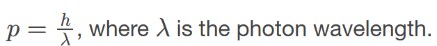 <p>which is the product of their energy and the speed of light, allowing them to exert pressure. </p>