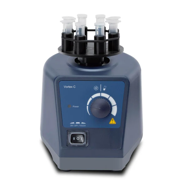 <p>Rapidly shakes a test tube or flask to mix contents thoroughly.</p>