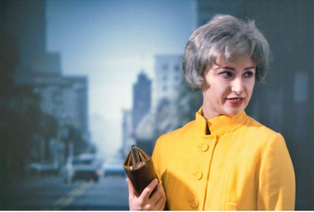 <ul><li><p>working in colour</p></li><li><p>continues to use herself as model, transforming her appearance through costumes, wings and make up</p></li><li><p>not really her </p></li></ul><p></p>