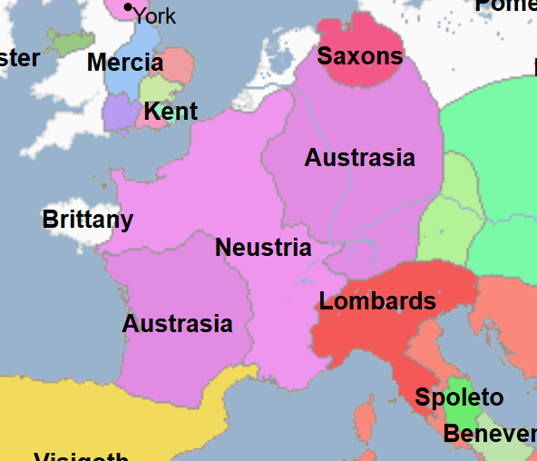 <ul><li><p>Merovingian King of the Franks in Austrasia </p></li><li><p>Allowed the Merovingian Dynasty to remain in power</p></li></ul><p></p>